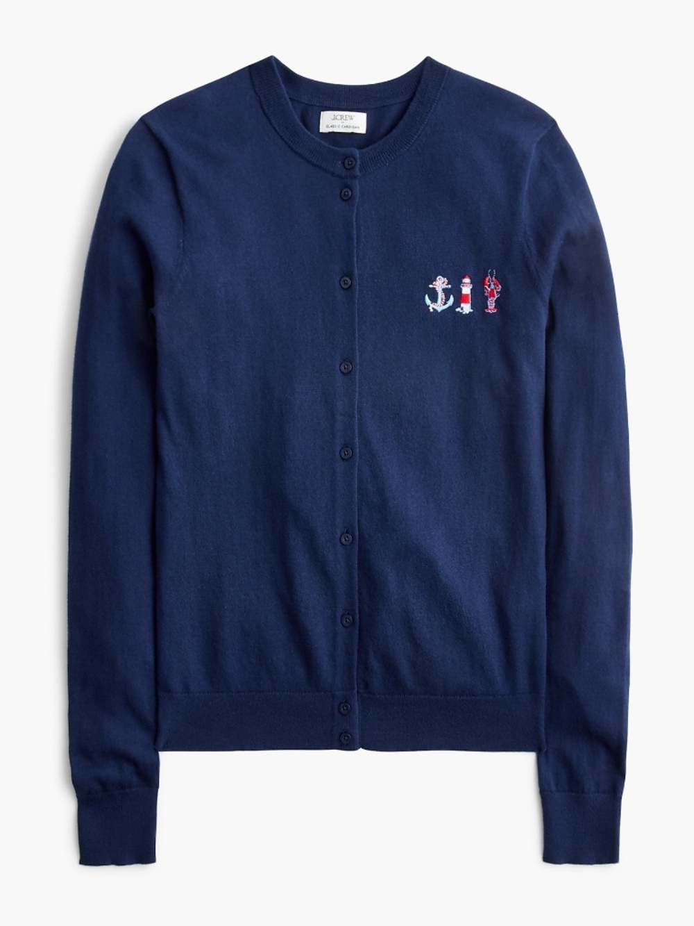 NWT J.Crew Factory 100% cotton Embroidered classic cardigan sweater